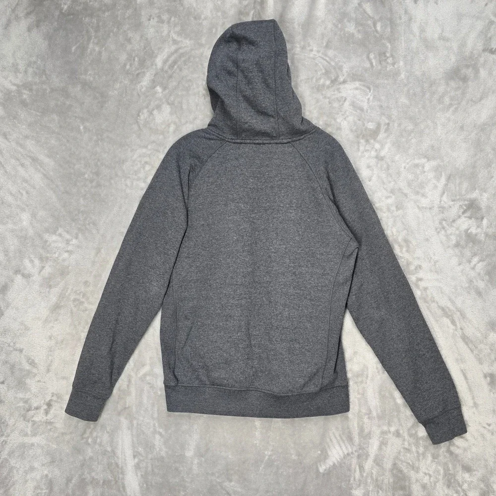 The North Face Mens Gray Embroidered Hoodie Logo‎ Raglan Sleeve Fleece Size M